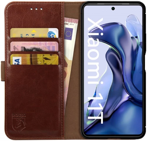 Rosso Element PU Θήκη Πορτοφόλι Xiaomi 11T / 11T Pro - Brown (8719246339653)