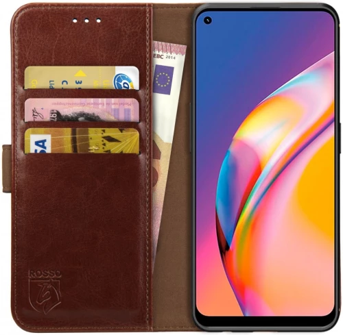 Rosso Element PU Θήκη Πορτοφόλι Oppo Reno5 Lite - Brown (8719246342417)