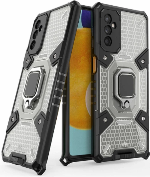 Vivid Honeycomb Armor - Ανθεκτική Θήκη Samsung Galaxy M52 5G με Μεταλλικό Ring Holder - Black (UNARMORGALAXYM52BK)
