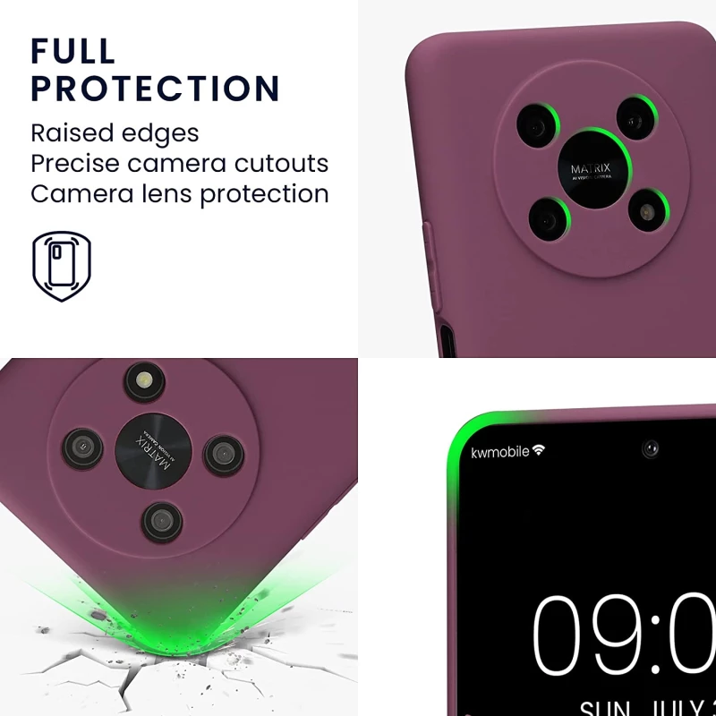 KWmobile Θήκη Σιλικόνης Honor Magic4 Lite με Πλαίσιο Κάμερας - Bordeaux Violet (58580.187)