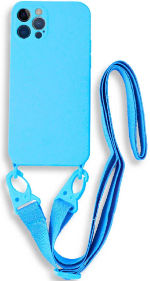 Bodycell Θήκη Σιλικόνης με Λουράκι Λαιμού - Apple iPhone 13 Pro - Blue (5206015000317)