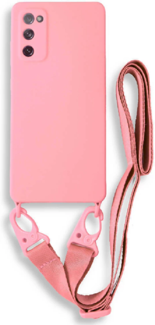 Bodycell Θήκη Σιλικόνης με Λουράκι Λαιμού - Samsung Galaxy S20 FE - Pink (5206015001789)