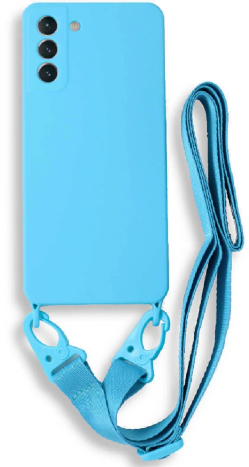 Bodycell Θήκη Σιλικόνης με Λουράκι Λαιμού - Samsung Galaxy S21 Plus 5G - Light Blue (5206015001864)