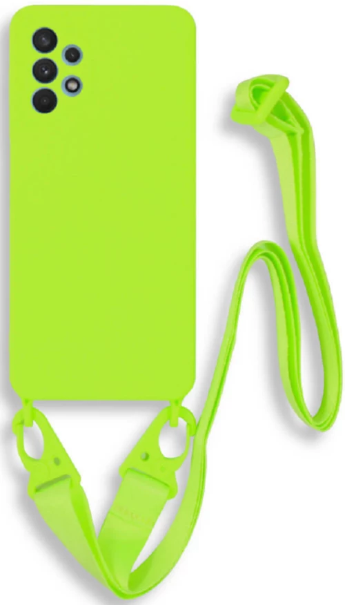 Bodycell Θήκη Σιλικόνης με Λουράκι Λαιμού - Samsung Galaxy A72 - Light Green (5206015001703)