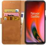 Rosso Element PU Θήκη Πορτοφόλι OnePlus Nord 2 5G - Light Brown (8719246326455)