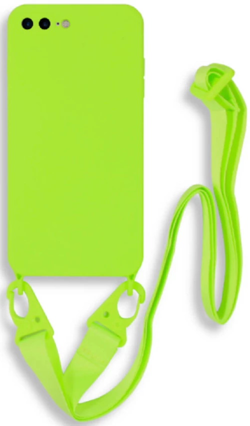 Bodycell Θήκη Σιλικόνης με Λουράκι Λαιμού - Apple iPhone 8 Plus / 7 Plus - Light Green (5206015000386)