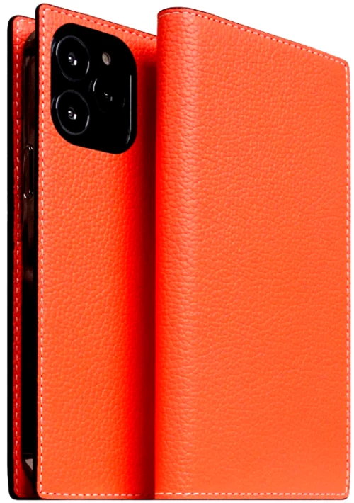 SLG Design D8 Neon Full Grain Leather - Δερμάτινη Θήκη - Πορτοφόλι Flip Apple iPhone 14 Pro Max - Coral (SD-D8N-DC-IP14PM-CR)