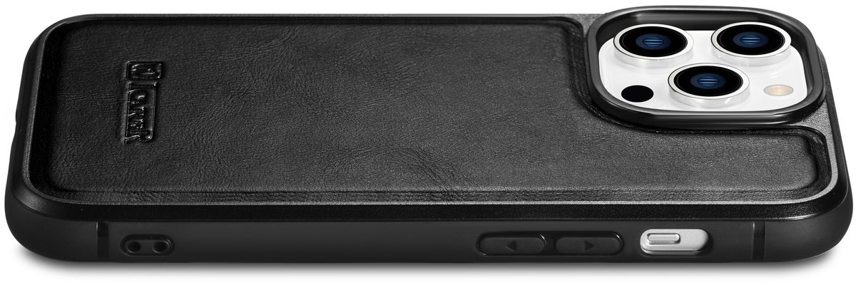 iCarer Oil Wax Leather Cover - Δερμάτινη Θήκη με TPU Bumper - Apple iPhone 14 Pro Max - Black (WMI14220720-BK)