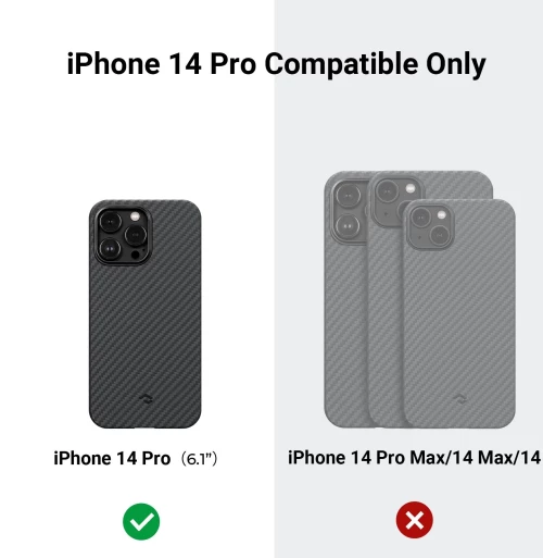 Pitaka MagEZ Case 3 - MagSafe Θήκη Aramid Fiber Body Apple iPhone 14 Pro - 1.05mm - 1500D - Black / Grey / Twill (KI1401P)