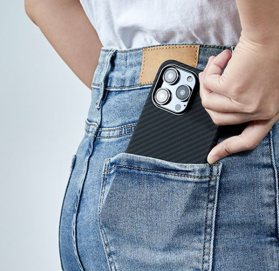 Pitaka MagEZ Case 3 - MagSafe Θήκη Aramid Fiber Body Apple iPhone 14 Pro - 1.05mm - 1500D - Black / Grey / Twill (KI1401P)