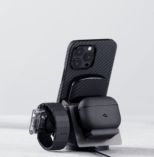 Pitaka MagEZ Case 3 - MagSafe Θήκη Aramid Fiber Body Apple iPhone 14 Pro - 1.05mm - 1500D - Black / Grey / Twill (KI1401P)