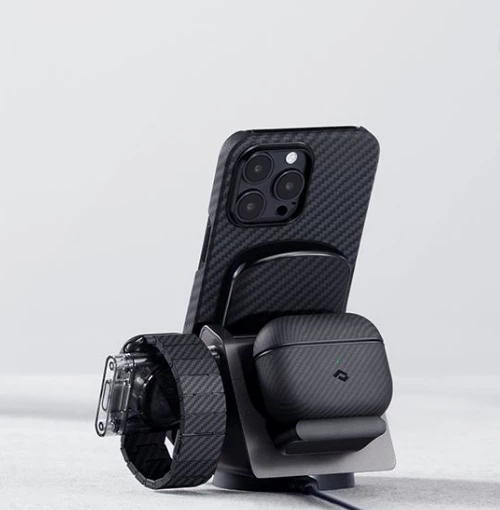 Pitaka MagEZ Case 3 - MagSafe Θήκη Aramid Fiber Body Apple iPhone 14 Pro - 1.05mm - 1500D - Black / Grey / Twill (KI1401P)