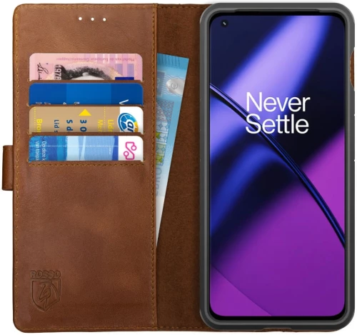 Rosso Deluxe Δερμάτινη Θήκη Πορτοφόλι OnePlus 11 - Brown (8719246384028)