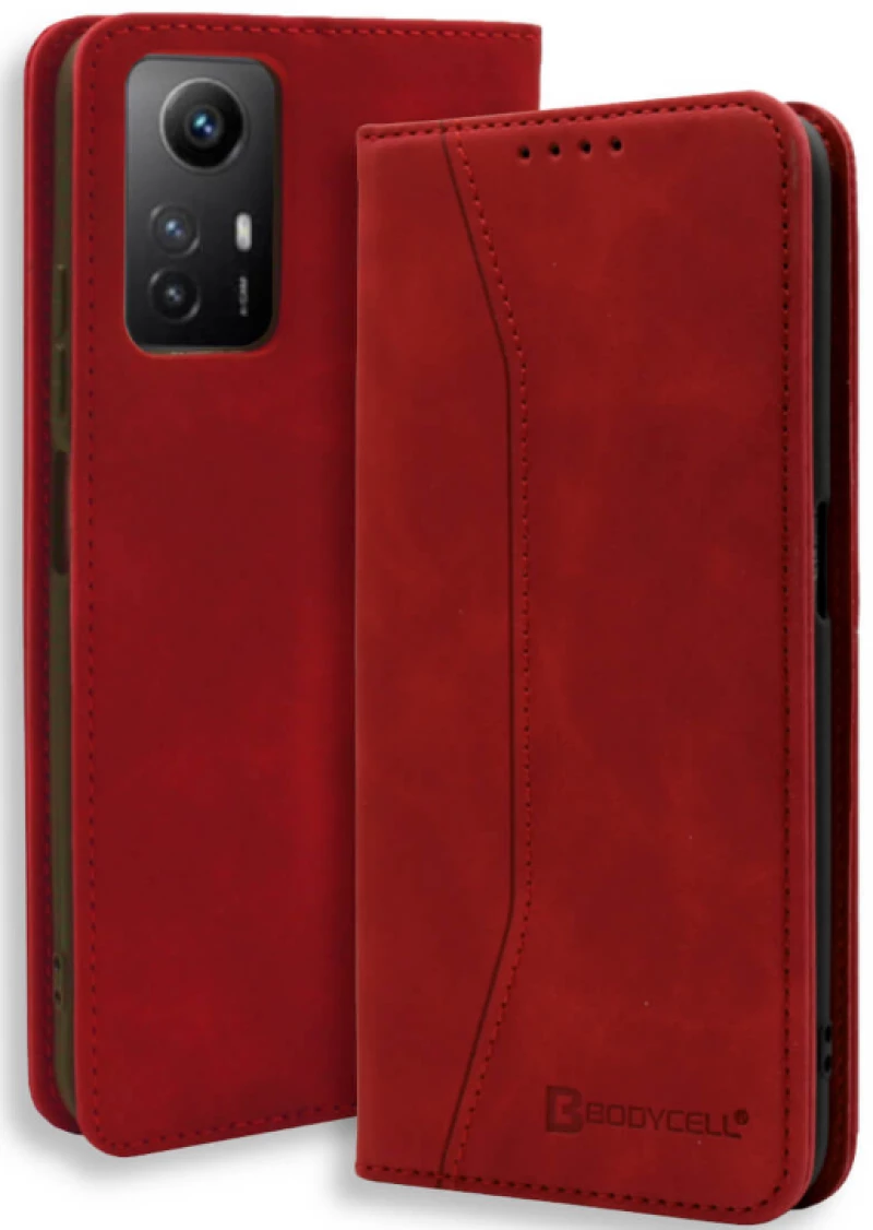 Bodycell Θήκη - Πορτοφόλι Xiaomi Redmi Note 12S - Red (5206015021619)