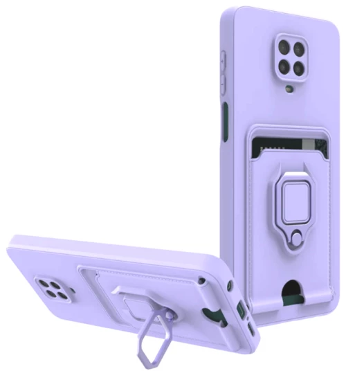 Bodycell Multifunction - Ανθεκτική Θήκη Xiaomi Redmi Note 9S / 9 Pro / 9 Pro Max με Λουράκι Λαιμού / Κάλυμμα Κάμερας / Ring Holder / Υποδοχή Κάρτας - Purple (5206015013577)