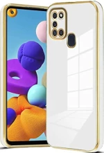 Bodycell Gold Plated - Θήκη Σιλικόνης Samsung Galaxy A21s - White (5206015069451)