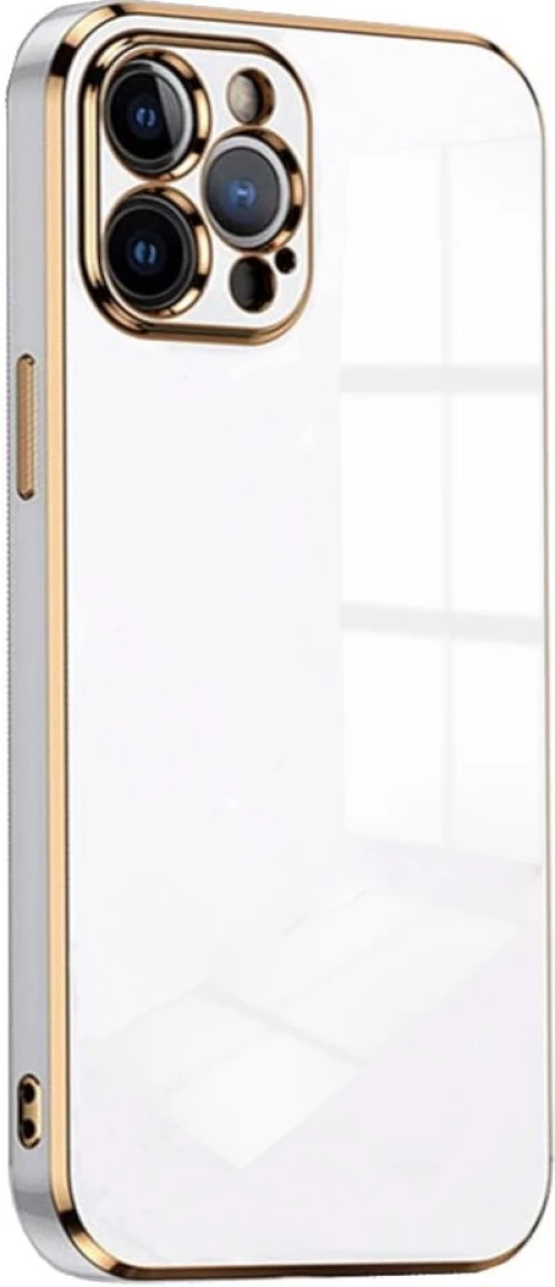 Bodycell Gold Plated - Θήκη Σιλικόνης Apple iPhone 13 Pro - White (5206015069185)