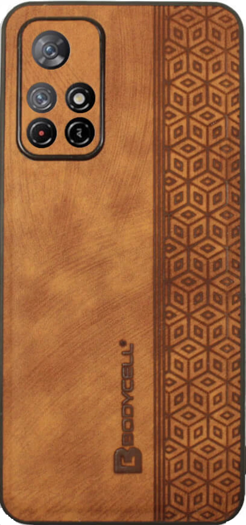 Bodycell Pattern Leather - Σκληρή Θήκη Xiaomi Poco M4 Pro 5G / Redmi Note 11S 5G / Redmi Note 11T 5G - Brown (5206015068904)