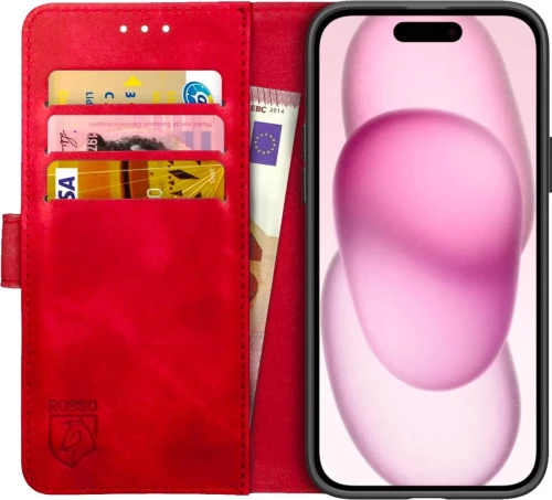 Rosso Element PU Θήκη Πορτοφόλι Apple iPhone 15 Plus - Red (8719246401367)