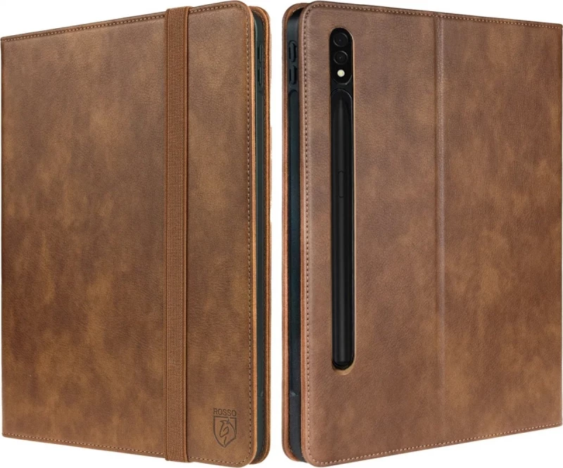 Rosso Element PU Θήκη Samsung Galaxy Tab S9 Plus 12.4'' με Υποδοχή για Γραφίδα - Brown (8719246407864)