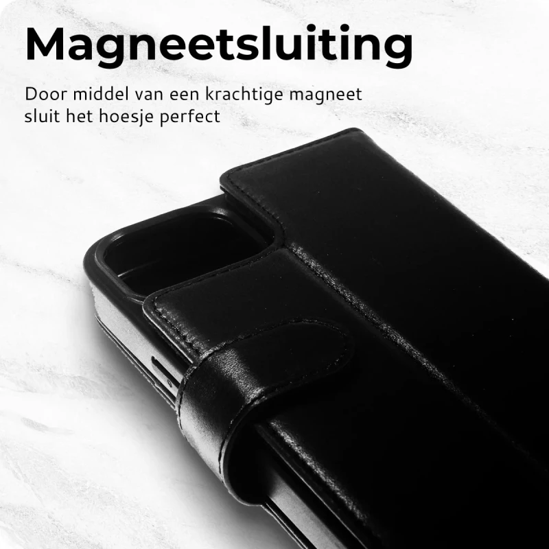 Rosso Elite - MagSafe Δερμάτινη Θήκη / Πορτοφόλι - Apple iPhone 14 - Black (8719246420061)