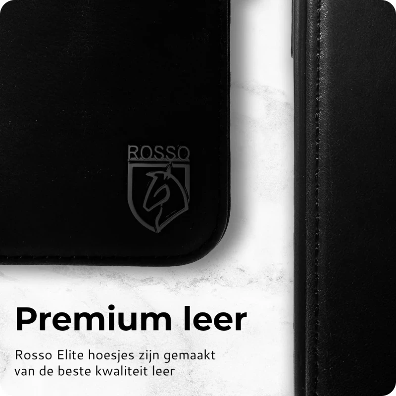 Rosso Elite - MagSafe Δερμάτινη Θήκη / Πορτοφόλι - Apple iPhone 14 - Black (8719246420061)