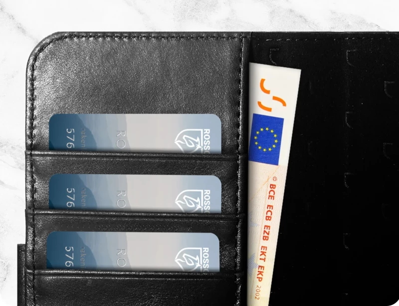 Rosso Elite - MagSafe Δερμάτινη Θήκη / Πορτοφόλι - Apple iPhone 14 - Black (8719246420061)