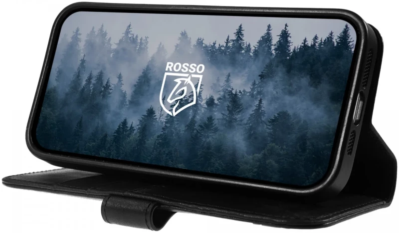 Rosso Elite - MagSafe Δερμάτινη Θήκη / Πορτοφόλι - Apple iPhone 14 - Black (8719246420061)