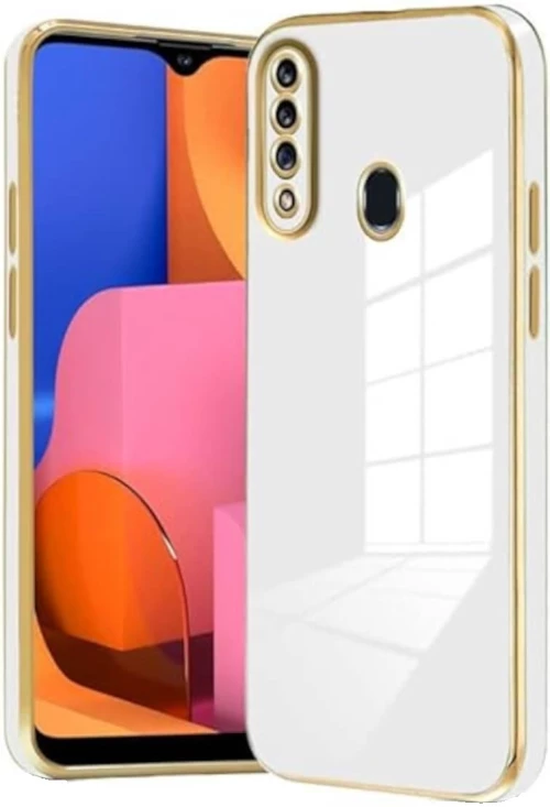 Bodycell Gold Plated - Θήκη Σιλικόνης Samsung Galaxy A20s - White (5206015071089)