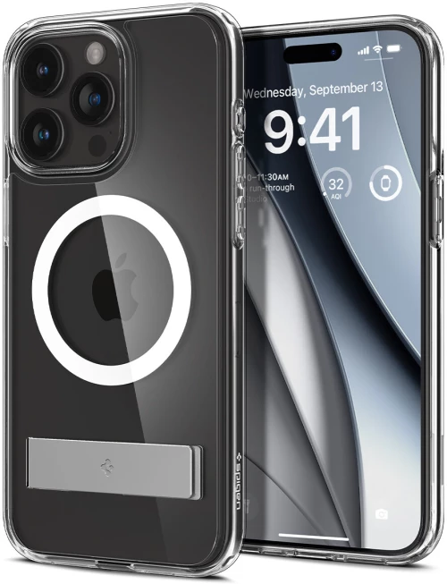 Spigen Ultra Hybrid S MagFit - Διάφανη Θήκη MagSafe - Apple iPhone 15 Pro - Crystal Clear (ACS06722)