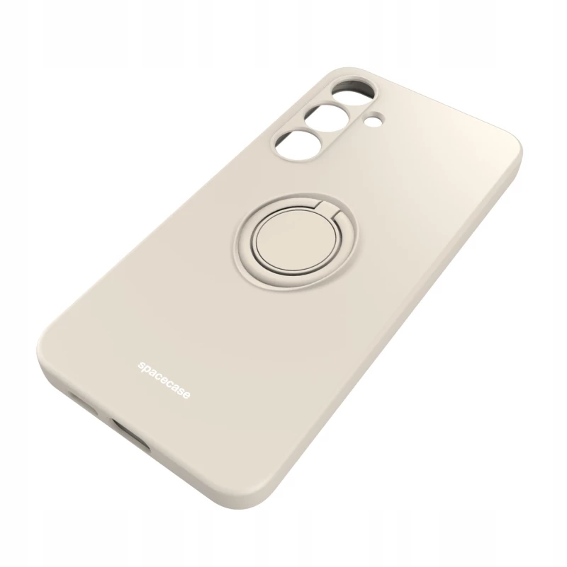 Θήκη Σιλικόνης με Μεταλλικό Μαγνητικό Ring Holder - Samsung Galaxy S24 Plus - Spacecase Silicone Ring - Bone (5905719106751)