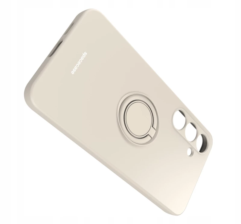 Θήκη Σιλικόνης με Μεταλλικό Μαγνητικό Ring Holder - Samsung Galaxy S24 Plus - Spacecase Silicone Ring - Bone (5905719106751)