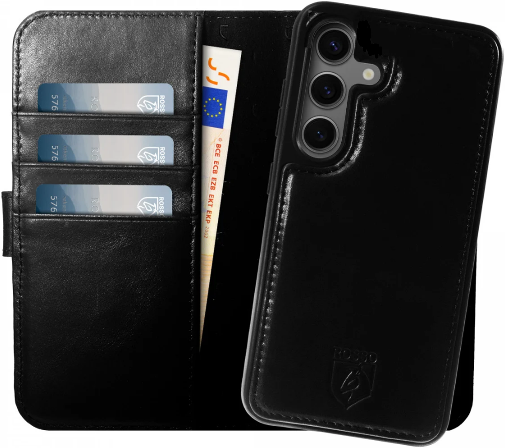 Δερμάτινη MagSafe Θήκη / Πορτοφόλι - Samsung Galaxy S24 - Rosso Elite - Black (8719246426698)