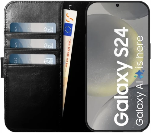 Δερμάτινη MagSafe Θήκη / Πορτοφόλι - Samsung Galaxy S24 - Rosso Elite - Black (8719246426698)