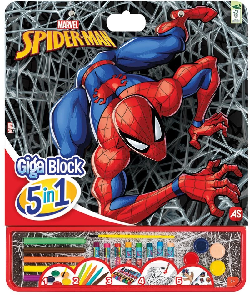 Giga Block Σετ Ζωγραφικής Marvel Spiderman 5 Σε 1 Για 3+ Χρονών