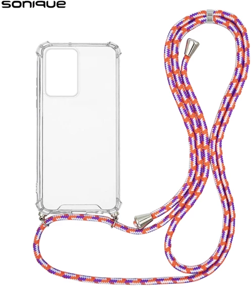 Θήκη Σιλικόνης με Κορδόνι Sonique Armor Clear Xiaomi Poco F5 Pro 5G Rainbow Κοραλλί - Sonique - Rainbow Κοραλλί - Poco F5 Pro 5G - Θήκες Πλάτης