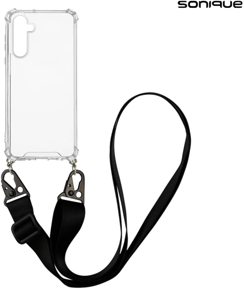 Θήκη Σιλικόνης με Strap Sonique Armor Clear Samsung Galaxy A55 5G Μαύρο - Sonique - Μαύρο - Galaxy A55 5G - Θήκες Πλάτης