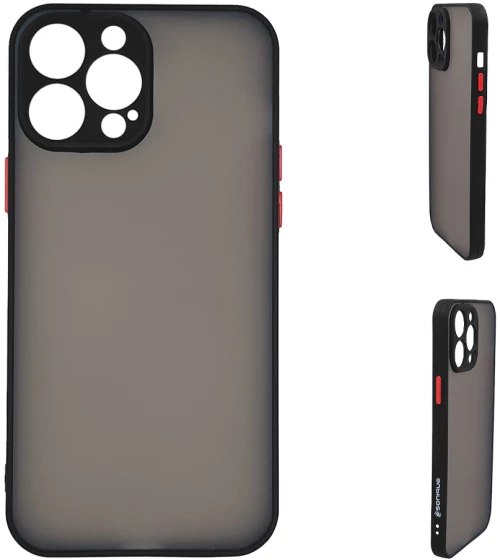 Θήκη Σιλικόνης Color Button Bumper Sonique Apple iPhone 14 Pro Max Μαύρο - Sonique - Μαύρο - iPhone 14 Pro Max - Θήκες Πλάτης