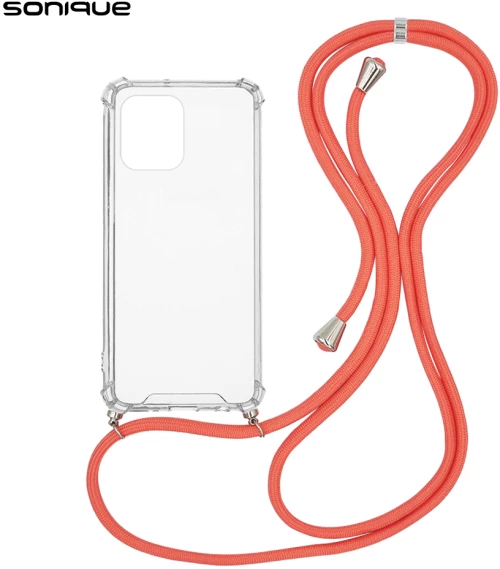 Θήκη Σιλικόνης με Κορδόνι Sonique Armor Clear Xiaomi Redmi 12 4G / Redmi 12 5G Κοραλλί - Sonique - Κοραλλί - Redmi 12 4G, Redmi 12 5G - Θήκες Πλάτης