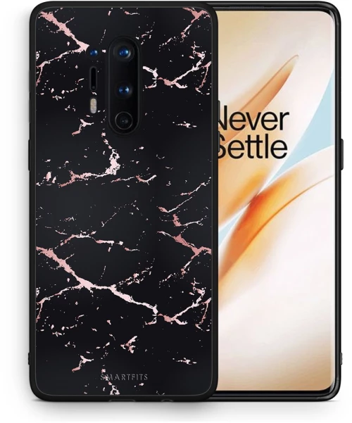 Marble Black Rosegold - OnePlus 8 Pro θήκη