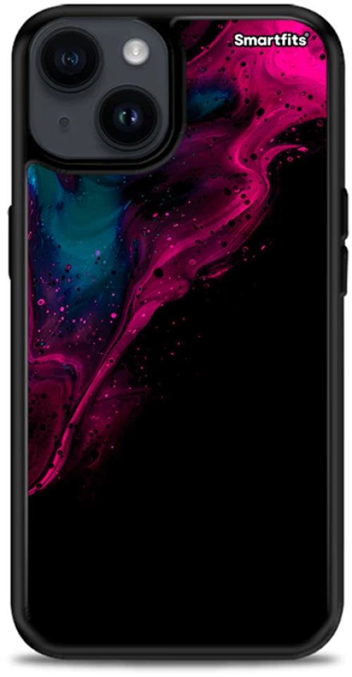 Watercolor Pink Black - iPhone 15 Plus θήκη