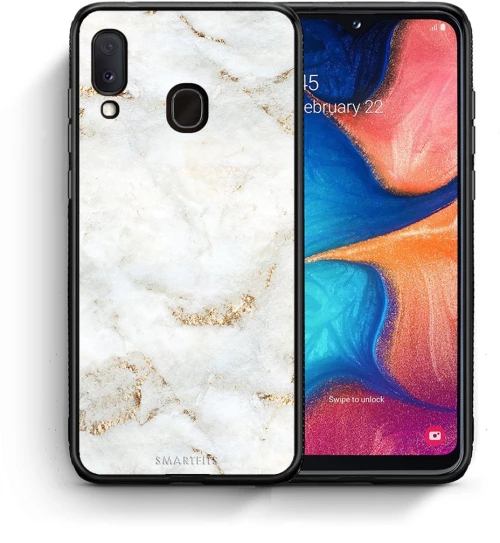 White Gold Marble - Samsung Galaxy A30 θήκη