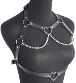 Harness Top με Καρδιές Μαύρο