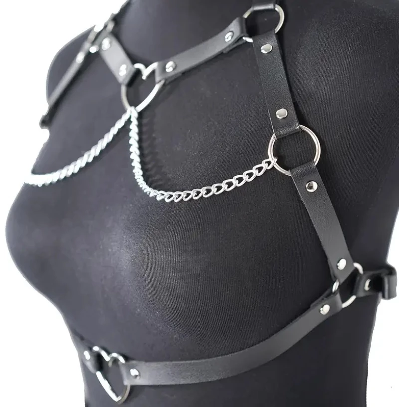 Harness Top με Καρδιές Μαύρο