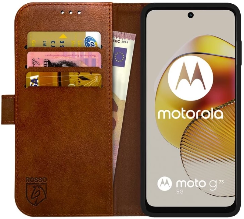 Rosso Element PU Θήκη Πορτοφόλι Motorola Moto G73 - Brown (8719246387593)