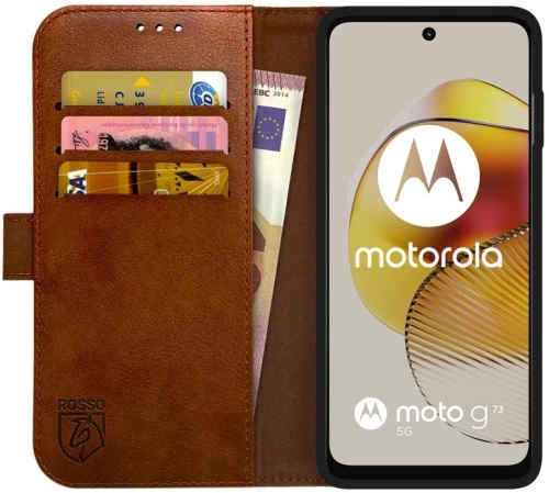Rosso Element PU Θήκη Πορτοφόλι Motorola Moto G73 - Brown (8719246387593)