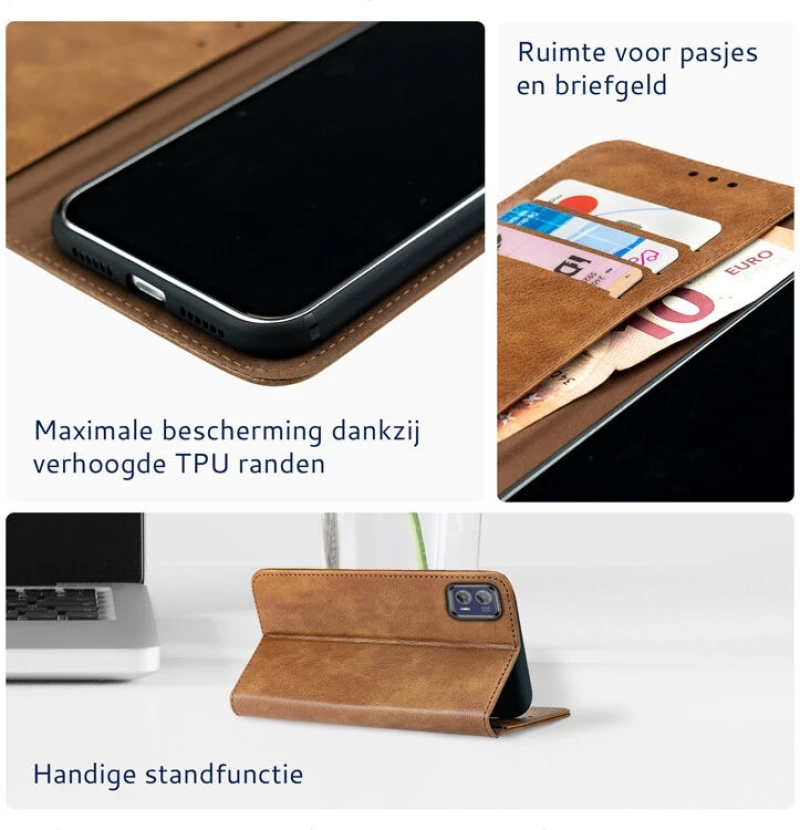 Rosso Element PU Θήκη Πορτοφόλι Motorola Moto G73 - Brown (8719246387593)