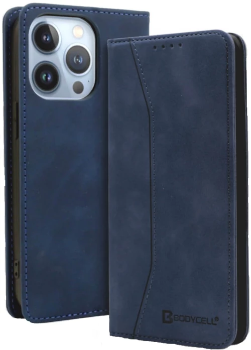 Bodycell Book Case - Θήκη Πορτοφόλι - Apple iPhone 15 Pro - Blue (5206015073366)