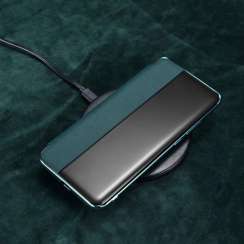 iCarer Grained Series Δερμάτινη Smart Flip Θήκη Huawei P40 - Green (XHP40003-GN)