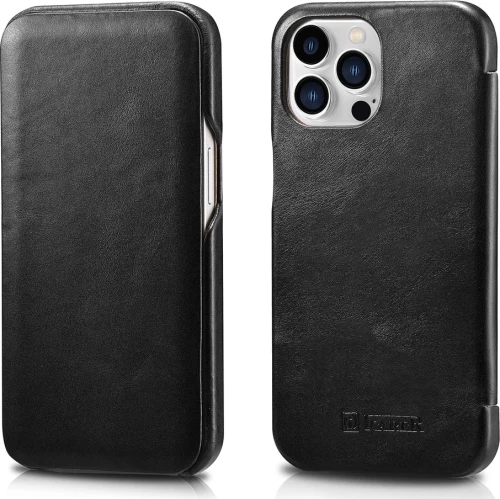 iCarer Vintage Series Curved Edge - Δερμάτινη Θήκη Apple iPhone 13 Pro - Black (RIX1303-BK)